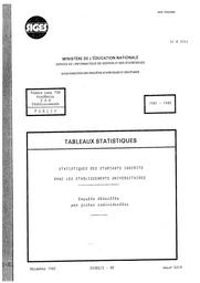 Statistiques des étudiants inscrits dans les établissements universitaires. Enquête détaillée par fiches individuelles, Public, 1981-1982. | FLAMMANG, Béatrice