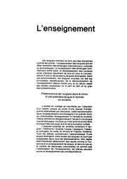 Enseignement (l') des langues vivantes. | DETAPE, Yves