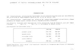 Effectifs universitaires en second cycle par discipline, diplôme préparé et année d'études, 1987-88. | POULET, Pascale