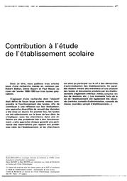 Contribution à l'étude de l'établissement scolaire : approche sociologique du fonctionnement des lycées. | BALLION, Robert