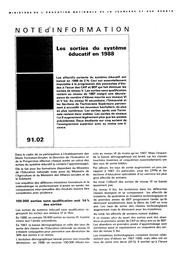 Sorties (les) du système éducatif en 1988. | LEMERLE, Stéphanie