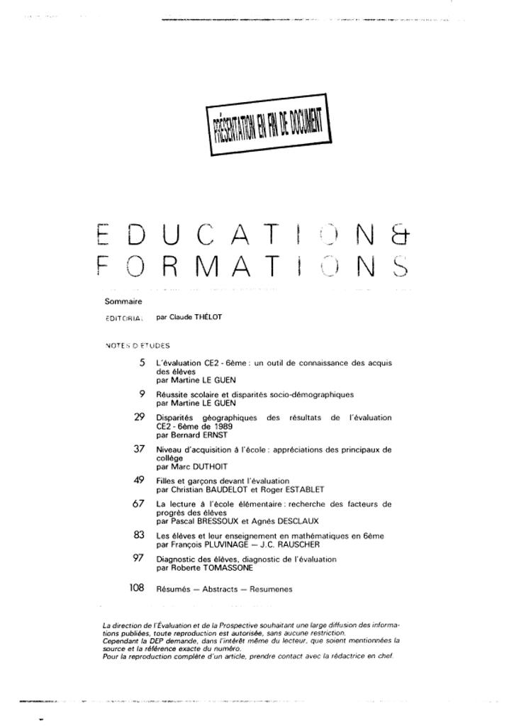 Evaluation L Ce2 6eme Un Outil De Connaissance Des Acquis D Eleves Detail Evaluation L Ce2 6eme Un Outil De Connaissance Des Acquis D Eleves Detail