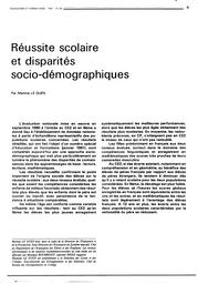 Réussite scolaire et disparités socio-démographiques. | LE GUEN, Martine