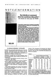 Qui décide et comment dans les systèmes éducatifs ? Une étude sur onze pays de l'OCDE | BOZZIO, Michèle