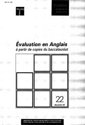 Evaluation en anglais à partir de copies du baccalauréat. | SERVANT, Anne