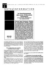 Le fonctionnement des zones d'éducation prioritaires et les activités pédagogiques des établissements | LIENSOL, Bruno