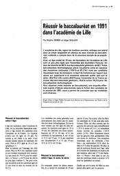 Réussir le baccalauréat en 1991 dans l'académie de LILLE. | DENIER, Brigitte