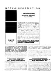 Baccalauréat (le) ; statistiques définitives ; session 1992. | CASABIANCA, Marthe