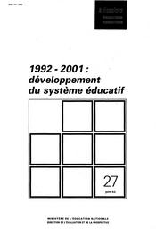 Développement du système éducatif : 1992-2001. | FALLOURD, Pierre