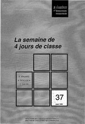 Semaine (la) de 4 jours de classe. | BRIZARD, Agnès