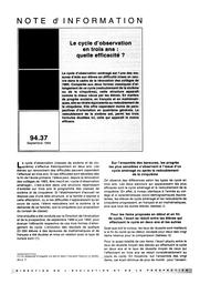 Cycle (le) d'observation en trois ans : quelle efficacité ? | HALPERN, Claudine