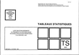 Liste des établissements du premier et du second degré en zone d'éducation prioritaires à la rentrée 1994. Public. | LIENSOL, Bruno