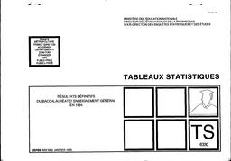 Résultats définitifs du baccalauréat d'enseignement général en 1994. Public, privé, public plus privé. | ROBIN, Naghmeh