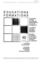 Carrières (les) scolaires au collège des élèves étrangers ou issus de l'immigration. | CAILLE, Jean-Paul