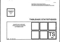 Enquête sur la sécurité dans les écoles publiques du premier degré. Année 1992-1993. | FALLOURD, Pierre