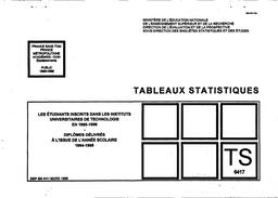 Etudiants (les) inscrits dans les instituts universitaires de technologie en 1995-1996. Diplômes délivrés à l'issue de l'année scolaire 1994-1995. | YAHOU, Nouara