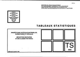 Enquête dans les écoles maternelles, élémentaires et spéciales. Répartition des élèves et des classes par niveau. Privé. Année scolaire 1995-1996. | PORCEDDU, Pierrette