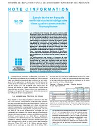 Savoir écrire en français en fin de scolarité obligatoire dans les quatre communautés francophones. | COLMANT, Marc