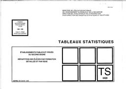 Etablissements publics et privés du second degré. Répartition des élèves par formation détaillée et par sexe. Année scolaire 1995-1996. | MAETZ, Isabelle