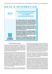 Connaissances (les) civiques et les comportements en société des élèves de sixième. | FABRE CORNALI, Dominique