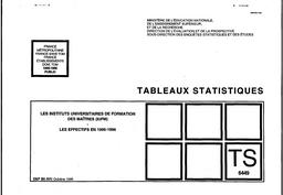 Instituts (les) universitaires de formation des maîtres (IUFM). Les effectifs en 1995-1996. Public. | ROUSSEAU, Bernadette