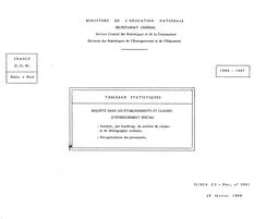 Enseignement spécial public : analyse par handicap, nombre de classes et récapitulation des personnels, public + privé, en 1966-67. | France. Ministère de l'Education nationale (MEN)