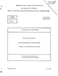 Personnel enseignant des établissements du second degré public : proportion de maîtres rectoraux, 1966-67. | France. Ministère de l'Education nationale (MEN)