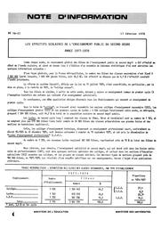 Les effectifs scolaires de l'enseignement public du second degré. Année 1977-1978 | France. Ministère de l'Education nationale (MEN)
