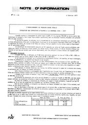 L'enseignement du premier degré public ; situation des effectifs d'élèves à la rentrée 1976-1977 | France. Ministère de l'Education nationale (MEN)