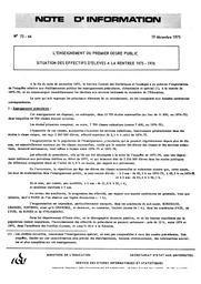 L'enseignement du premier degré public ; situation des effectifs d'élèves à la rentrée 1975-1976 | France. Ministère de l'Education nationale (MEN)