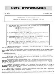L'enseignement du premier degré public ; situation des effectifs d'élèves à la rentrée 1979-1980 | France. Ministère de l'Education nationale (MEN)