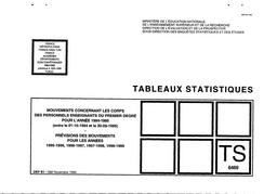 Mouvements concernant les corps des personnels enseignants du premier degré pour l'année 1994-1995 ; prévisions des mouvements pour les années 1995-1996 à 1998-1999. Public. | MAYOU, Geneviève