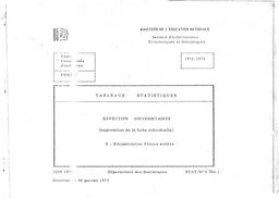 Statistiques des étudiants inscrits dans les établissements universitaires. Enquête détaillée par fiches individuelles ; inscriptions dans un autre établissement. Public, 1972-73. | France. Ministère de l'Education nationale (MEN)