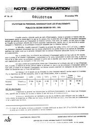 Statistique du personnel enseignant dans les établissements publics du second degré en 1975-1976. | France. Ministère de l'Education nationale (MEN)