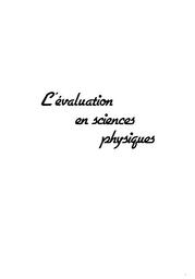 Evaluation pédagogique dans les collèges ; Fin du cycle d'observation, juin 1982 ; Sciences physiques. | France. Ministère de l'Education nationale (MEN). Direction de l'évaluation et de la prospective (DEP)