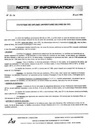Statistique des diplômes universitaires délivrés en 1973. | France. Ministère de l'Education nationale (MEN)