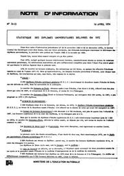 Statistique des diplômes universitaires délivrés en 1972 | France. Ministère de l'Education nationale (MEN)