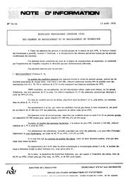 Résultats provisoires (session 1976) des examens du baccalauréat et du baccalauréat de technicien | France. Ministère de l'Education nationale (MEN)