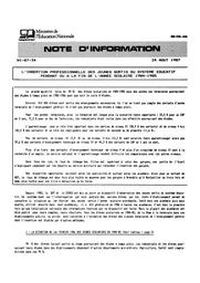 L'insertion professionnelle des jeunes sortis du système éducatif pendant ou à la fin de l'année scolaire 1984-1985 | SAUVAGEOT, Claude