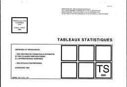 Dépenses et ressources : des centres de formation d'apprentis et des classes préparatoires à l'apprentissage annexées, des écoles d'entreprises ; exercice 1994. | ROBIN, Naghmeh