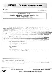 Collectivités locales : dépenses et recettes d'éducation et de formation tirées des comptes de 1973 | France. Ministère de l'Education nationale (MEN)