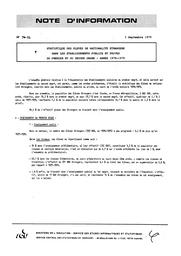 Statistique des élèves de nationalité étrangère dans les établissements publics et privés du premier et du second degré. Année 1978-1979 | France. Ministère de l'Education nationale (MEN)