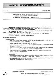 Statistique des élèves de nationalité étrangère dans les établissements publics et privés du premier et du second degré. Année 1977-1978 | France. Ministère de l'Education nationale (MEN)