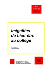 Inégalités de bien-être au collège. | MARIVAIN, Thierry