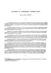 Statistiques de l'enseignement technique public - 1958-59. | CERDET