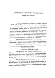 Enseignement supérieur public : statistiques rétrospectives 1949-50 à 1960-61 ; année universitaire 1960-61. | France. Ministère de l'Education nationale (MEN)
