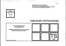 Etablissements privés du second degré. Nombre de divisions par cycle, classe et importance des effectifs. Année scolaire 1997-1998. | MAETZ, Isabelle