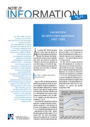 Sections (les) de techniciens supérieurs ; 1997-1998. | DETHARE, Brigitte
