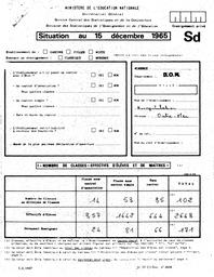 Synthèse des effectifs inscrits dans le second degré privé dans les DOM, 1965-66. | France. Ministère de l'Education nationale (MEN)