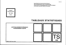 Etablissements (les) régionaux d'enseignement adapté. Année scolaire 1997-1998. | MAETZ, Isabelle